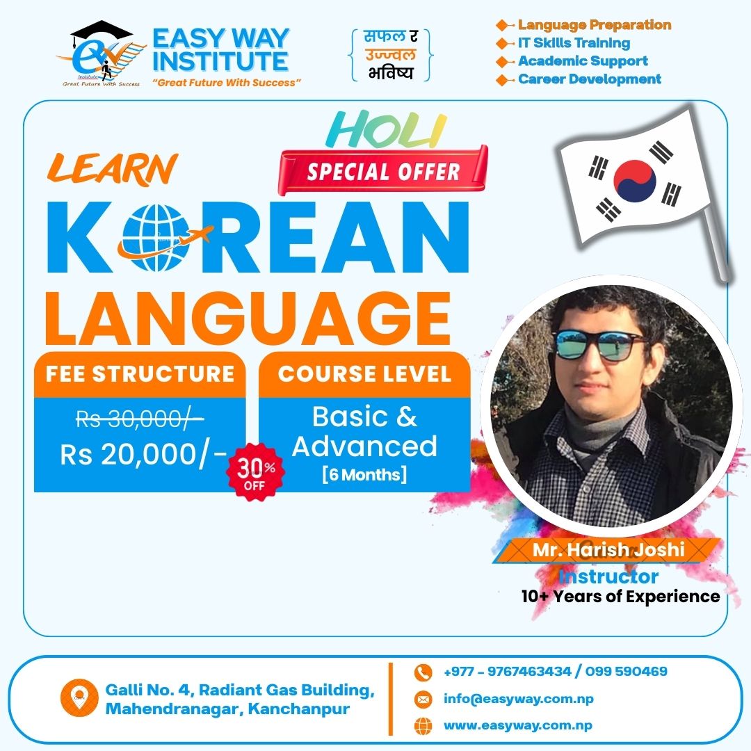 Korean Language Holi Special Offer at Easy Way Institute
